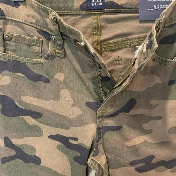Camo Gap stretch jeans, New W/ Tags, waist 25, true skinny ankle, 90% cotton - Picture 7 of 8
